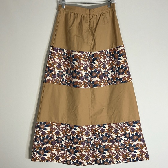 Sachin & Babi X Anthropologie Size 8 Maxi Skirt Waist Tie Jacquard Floral Used - Picture 2 of 14